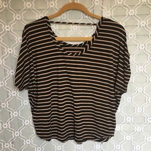 Black & Tan Striped Crop
